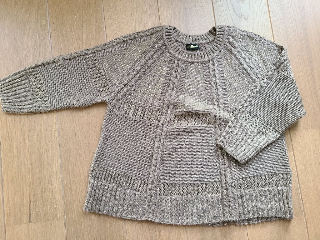 Bruin/goudkleurige trui, Atelier, maat L, Atelier, Bruin, Maat 42/44 (L), Nieuw