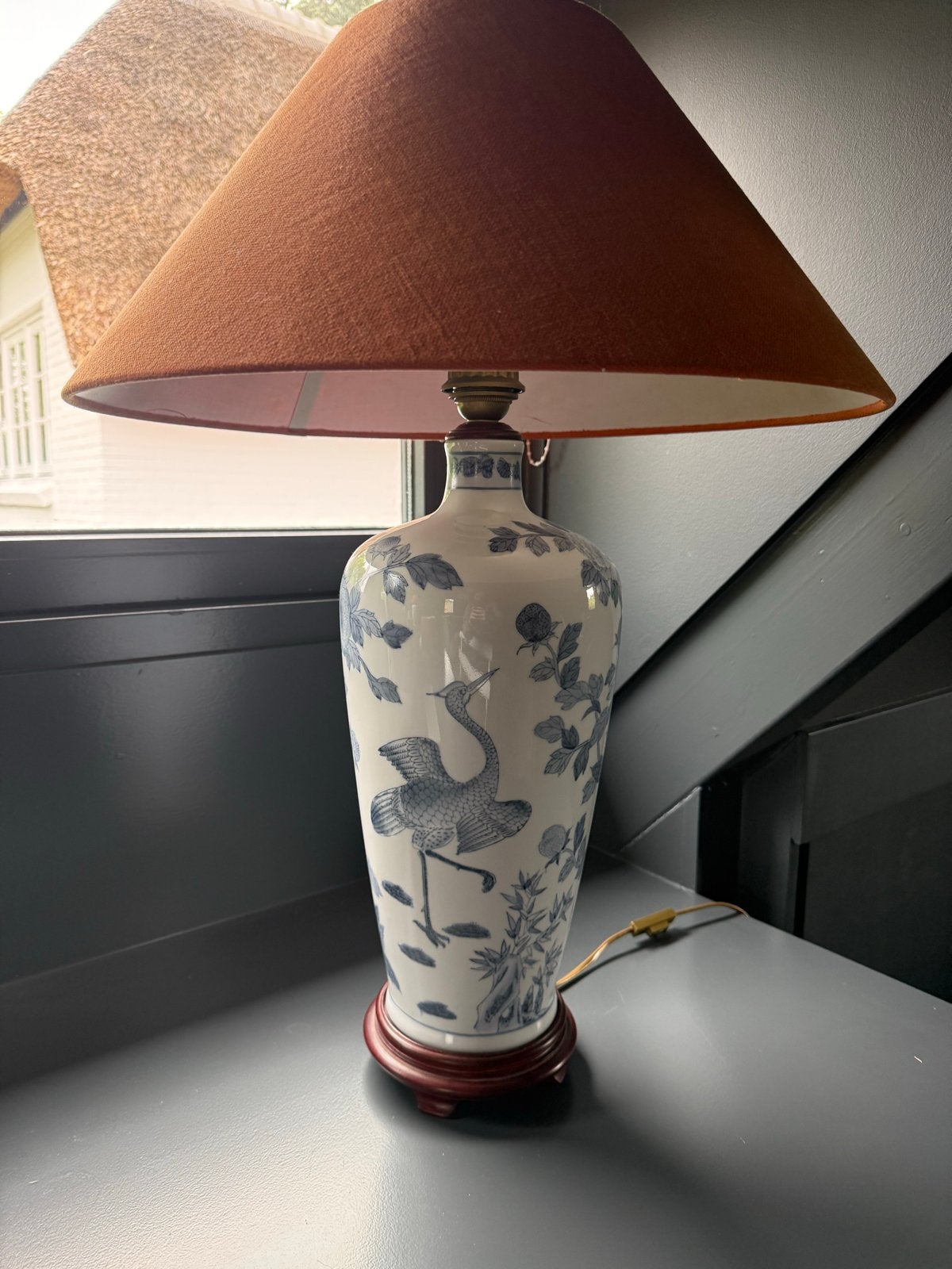 Oosterse Chinese tafellamp met blauw-wit porselein, Ophalen of Verzenden