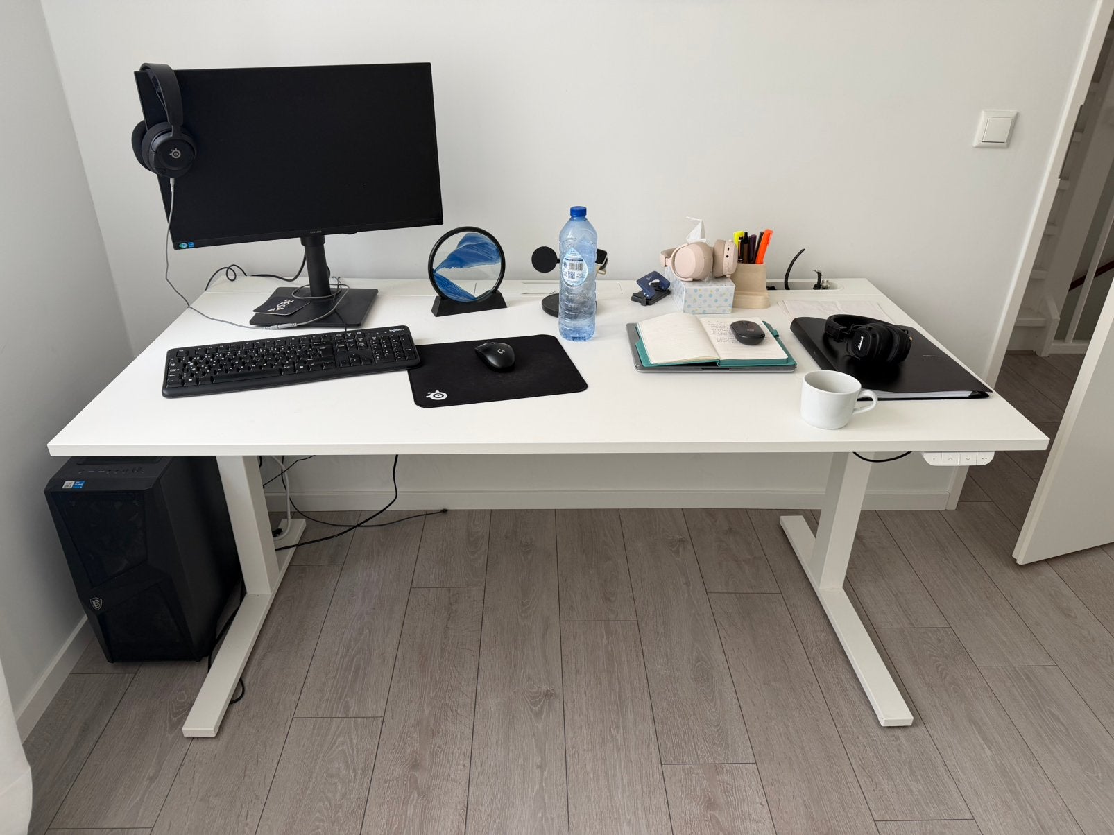 IKEA MITTZON Electric Sit/Stand Desk bureau 160x80 Whit,, Ophalen of Verzenden, Elektrisch, Zo goed als nieuw