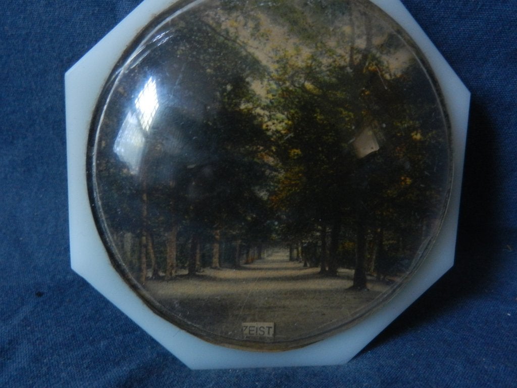 Wit marmeren presse papier met Slotlaan te Zeist ca. 1900, Ophalen of Verzenden