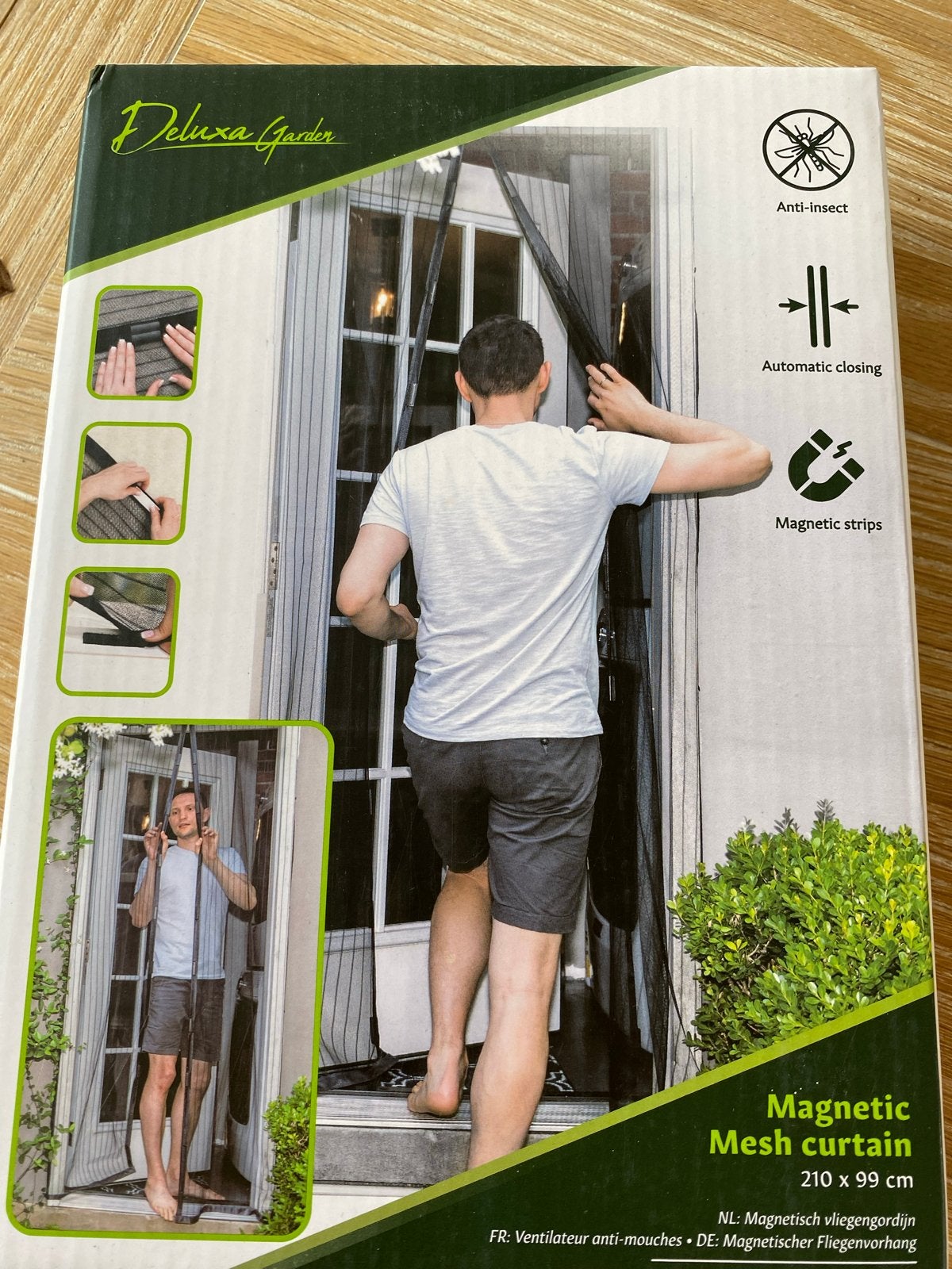Deluxa Garden Magnetisch Vliegengordijn 210x99 cm, Inclusief montageonderdelen, Overige merken, Zwart, Nieuw