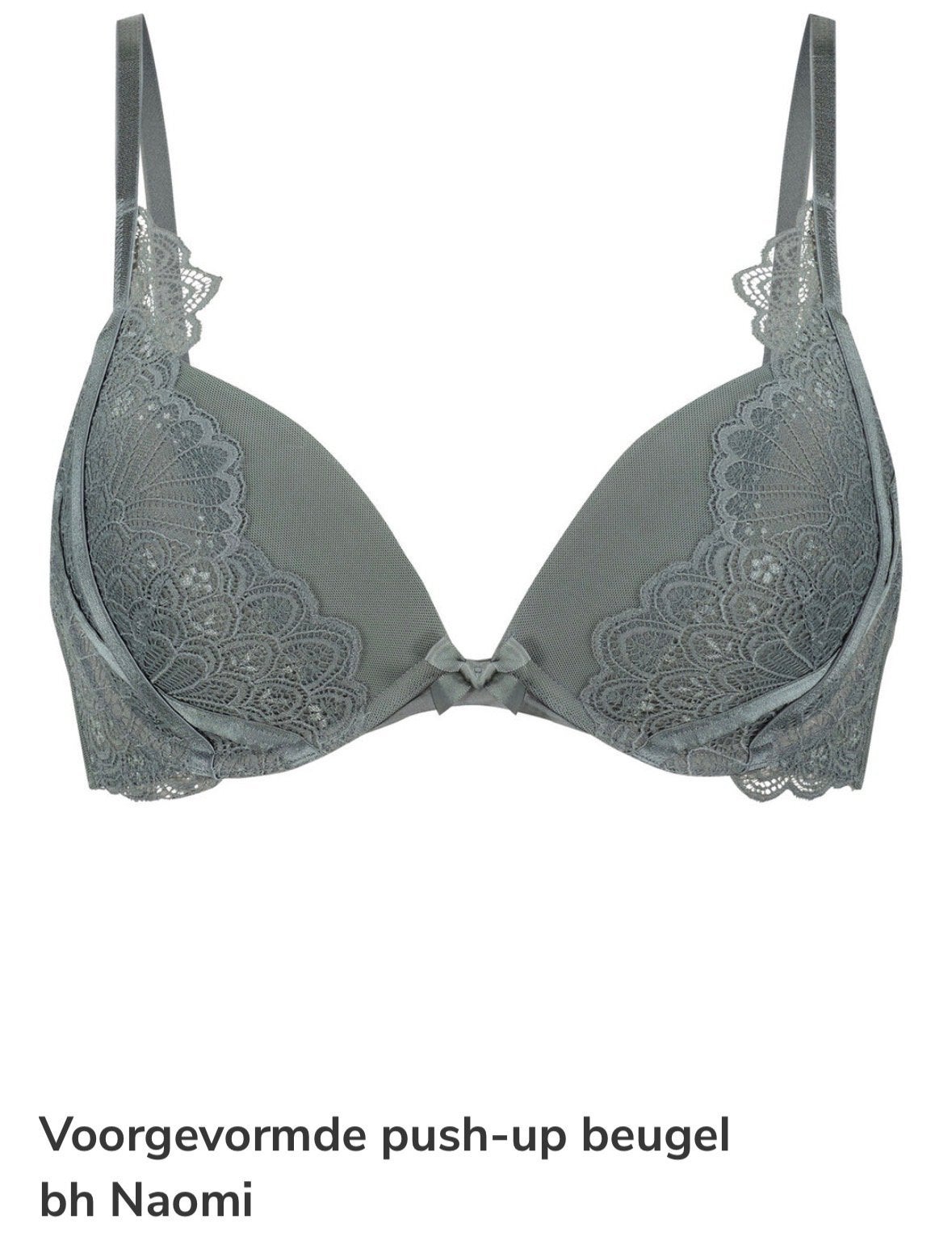 Hunkemöller Naomi BH D80 met 2x string S/M blauw/grijs, Ophalen of Verzenden, Blauw, Setje