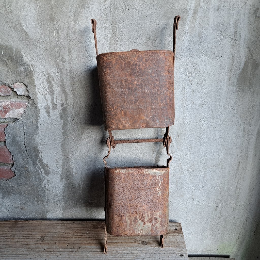 Brocante oud verweerd schoepenrad waterrad 2 bakjes *Etage3*, Gebruikt, ., Ophalen of Verzenden, .