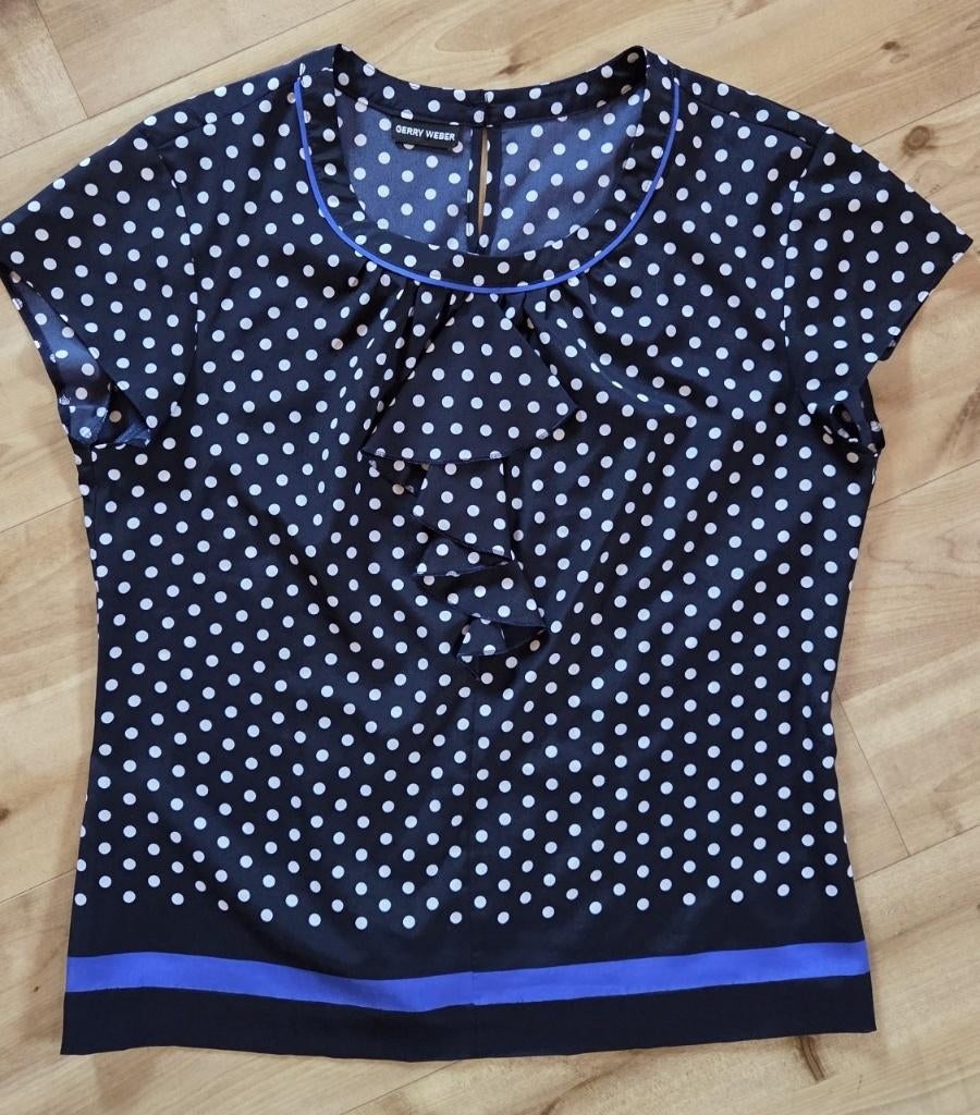 blouse / tuniek met stippenpatroon van Gerry Weber, Maat 38/40 (M), Blauw, Ophalen of Verzenden, Zo goed als nieuw