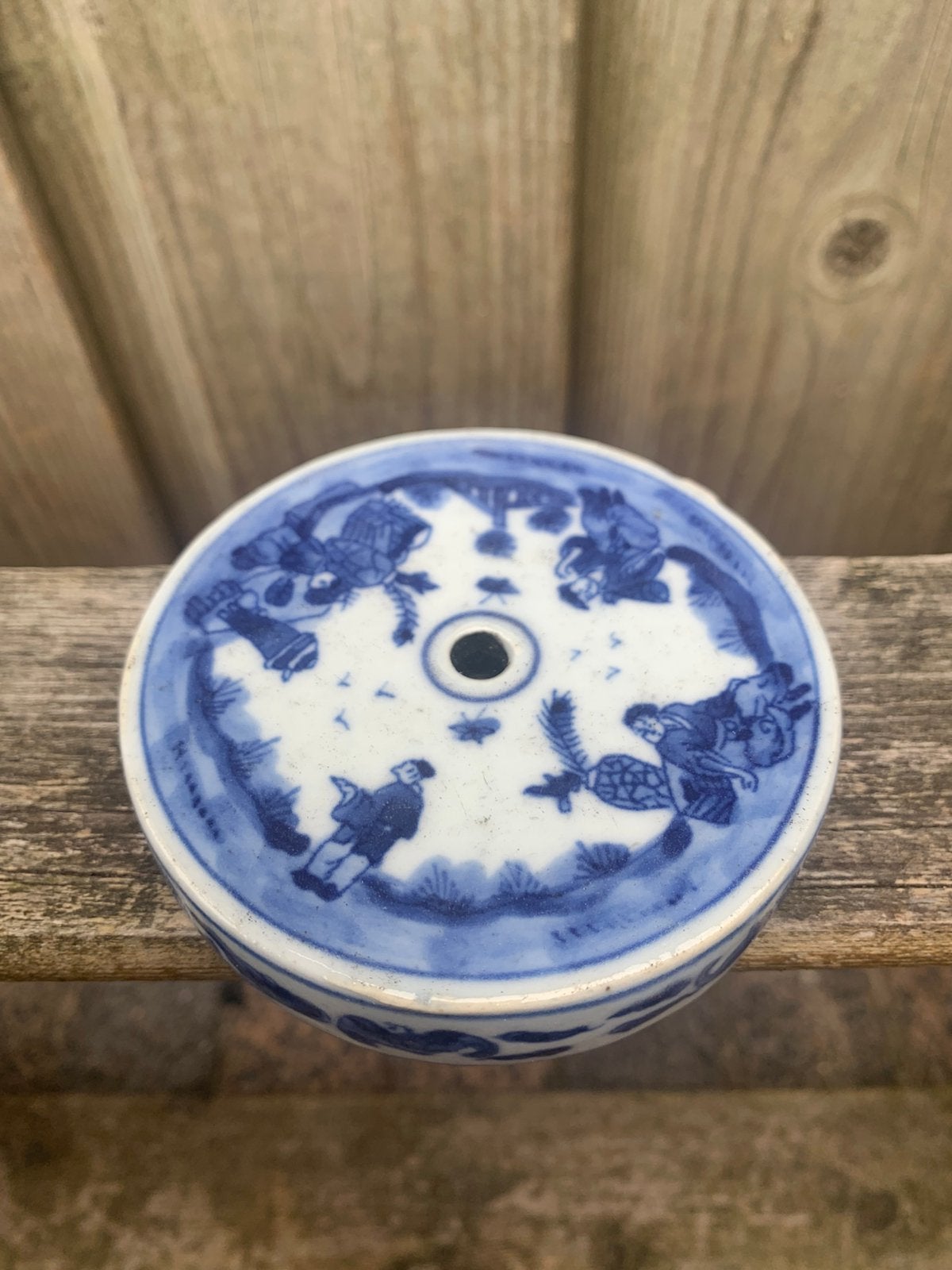 Chinees blauw/wit chinees porseleinen inktpot, Verzenden