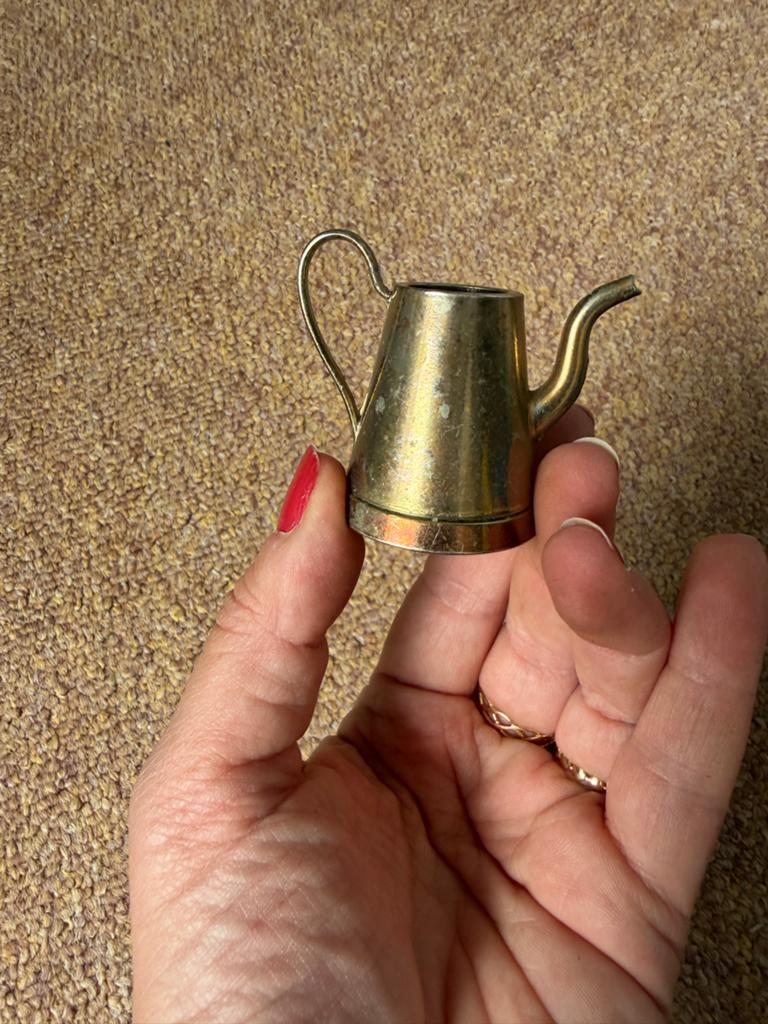 Miniatuur messing gieter - decoratief verzamelobject, Ophalen of Verzenden