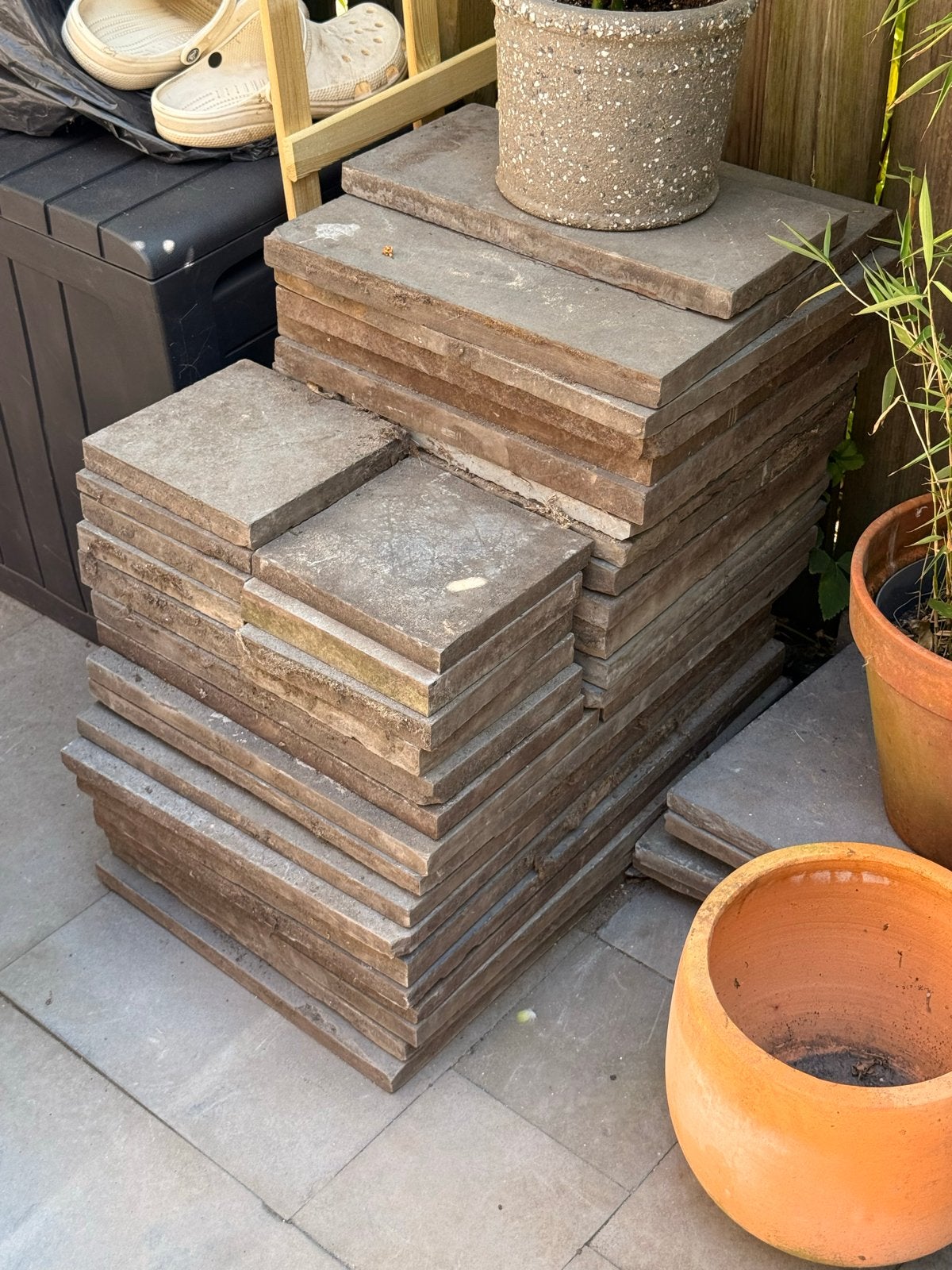 Terrastegels - GRATIS Ophalen, Doe-het-zelf en Verbouw, Ophalen, Gebruikt, 10 m² of meer, Vloertegels