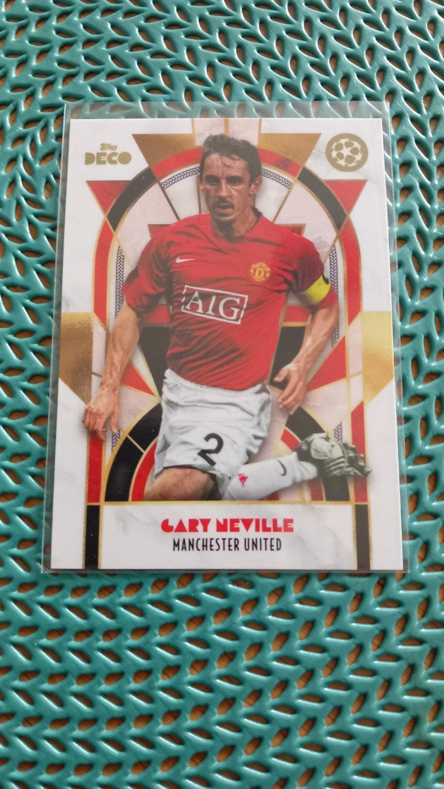 Gary Neville Manchester United Topps Deco Spelerskaart, Ophalen of Verzenden, Zo goed als nieuw, Buitenlandse clubs, Spelerskaart