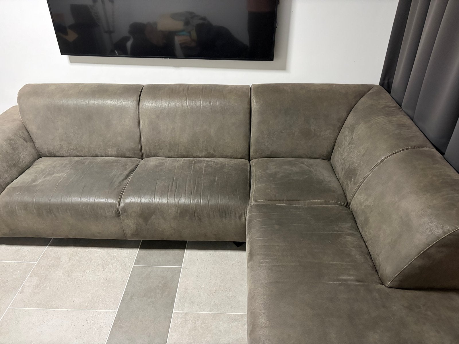 Hoekbank van Bommel - Comfortabel en Stijlvol, Ophalen, Gebruikt, 100 tot 125 cm, Hoekbank