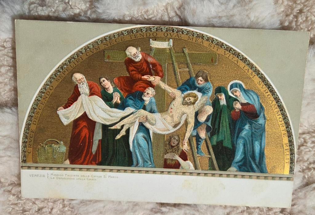 Mozaïek met De Kruisafname - San Marco-basiliek - Venetië, Verzenden, Ongelopen, Overige thema's