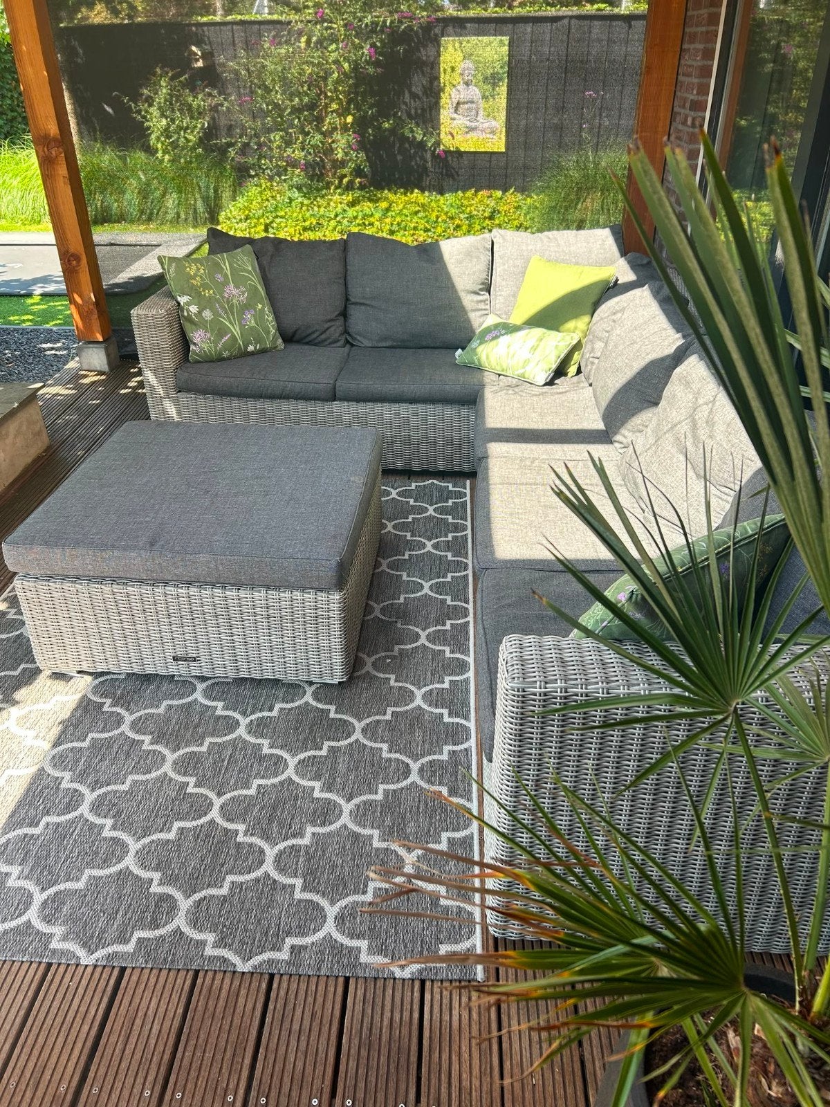 Intenso Carpino hoek loungeset met hocker – grijs, Ophalen, 5 zitplaatsen, Gebruikt, Bank