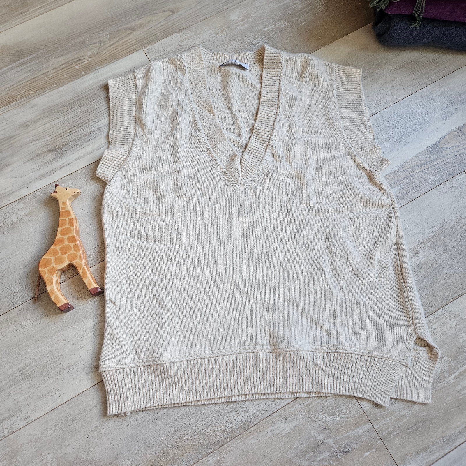 Kaos wollen gebreide top maat L cashmere wil en angora, Beige, Maat 42/44 (L), Ophalen of Verzenden, Gedragen