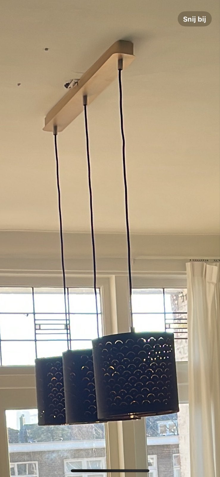 Nymö hanglamp met 3 kappen, Ophalen, Zo goed als nieuw, Kunststof, E27 (groot)