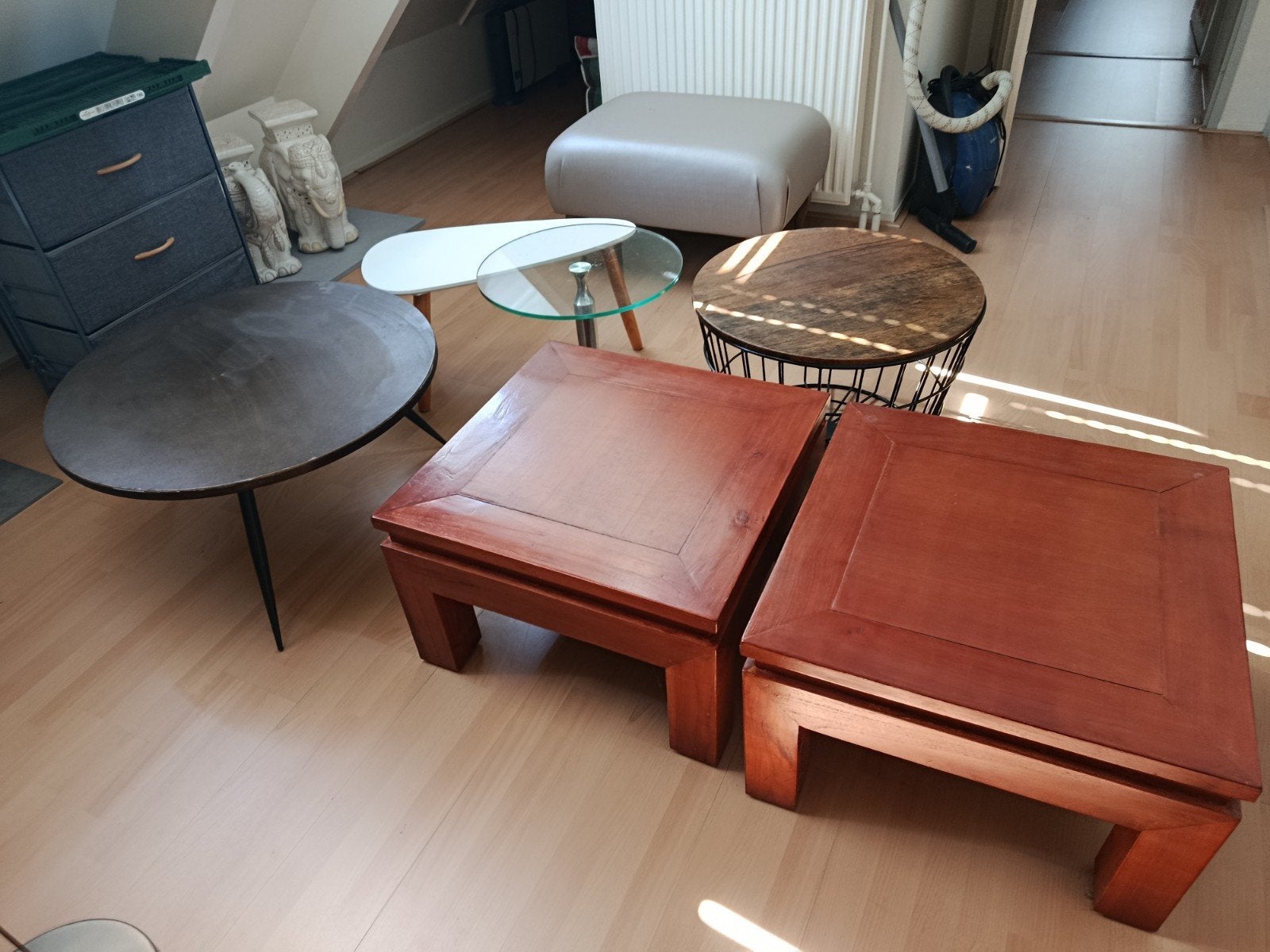 Diverse salontafels en bijzettafels - Bieden per stuk, Huis en Inrichting, Tafels | Salontafels, Minder dan 50 cm, 50 tot 100 cm