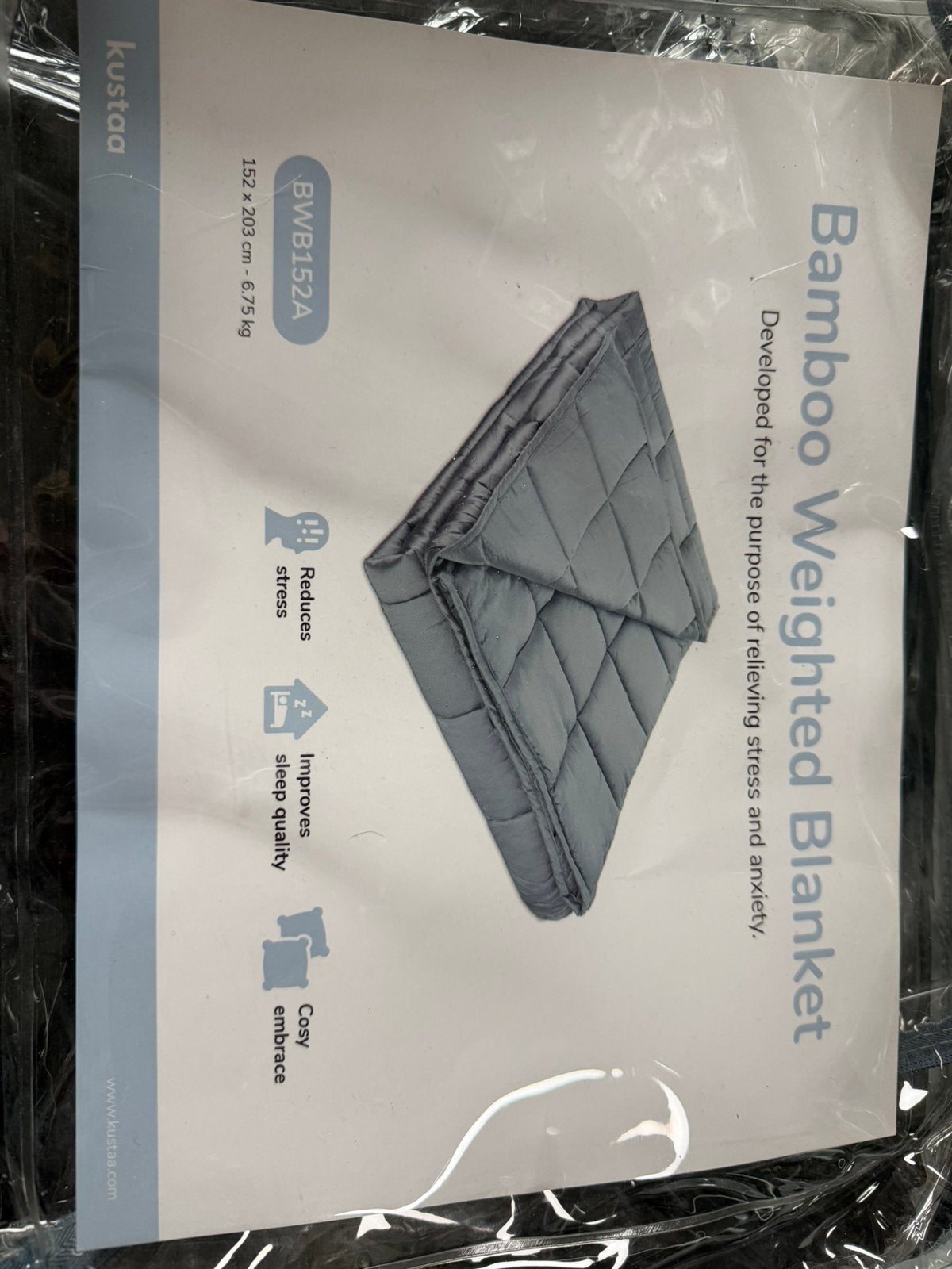 Kustaa verzwaringsdeken bamboo  152  203 cm - 6.75 kg, Tweepersoons, Ophalen of Verzenden, Grijs, Deken of Dekbed