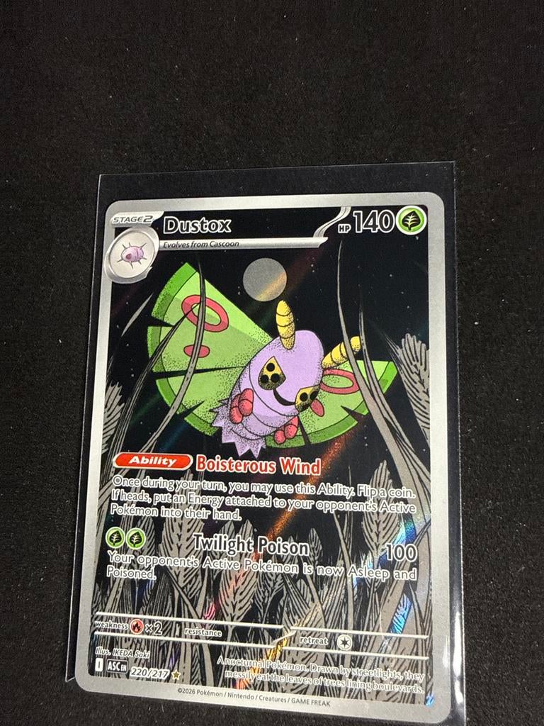 Pokémon Kaart Dustox 220/217 Zeldzaam Holo, Verzenden, Zo goed als nieuw, Losse kaart, Foil