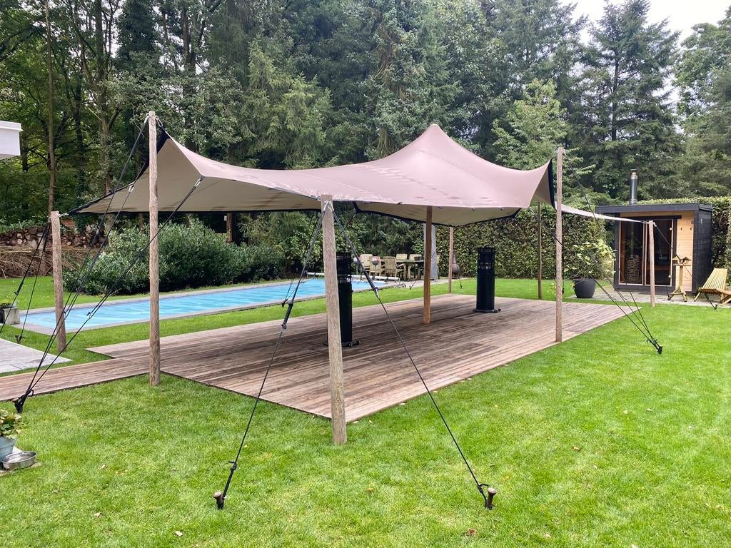Stretchtent huren 5x10 | Incl op en afbouw | Scherpe prijs, Overige typen, Zo goed als nieuw, 4 tot 6 meter, 8 meter of meer