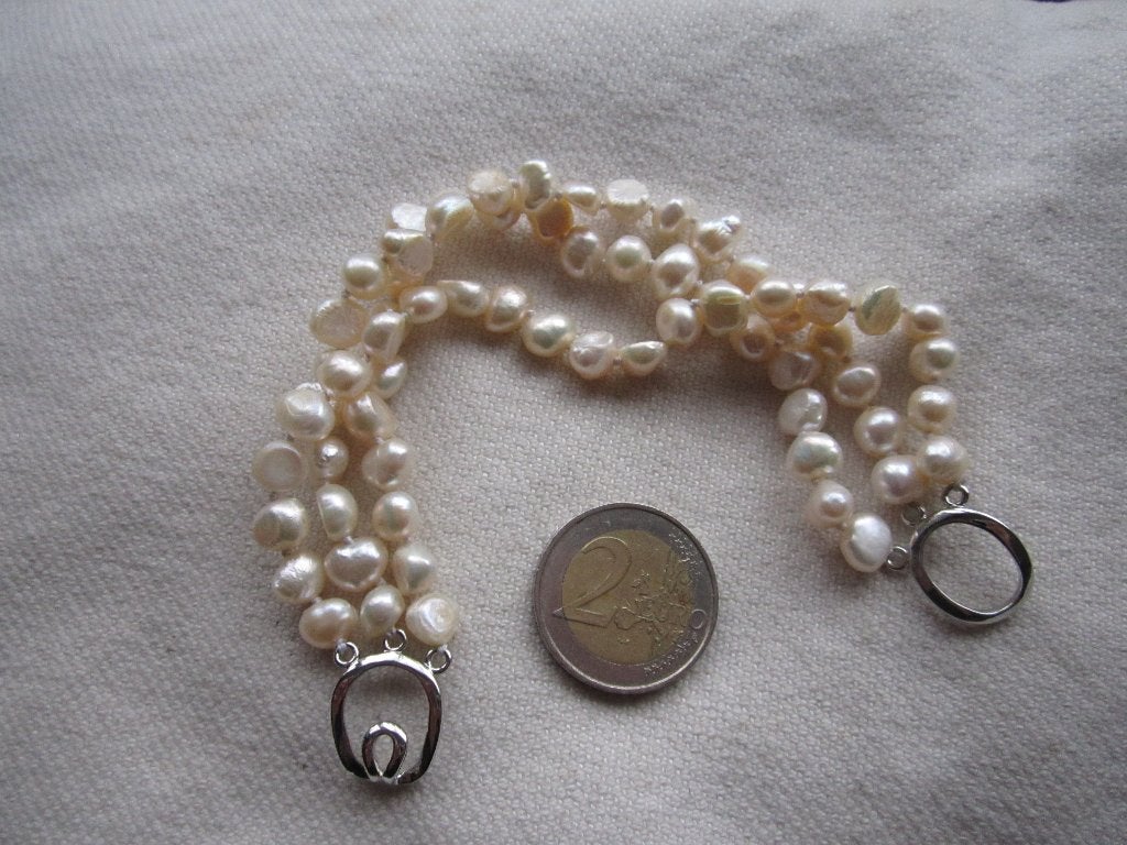 28.  Echte parels,Zoetwaterparels, armband 18 cm, Ophalen, Nieuw, Wit, Overige materialen