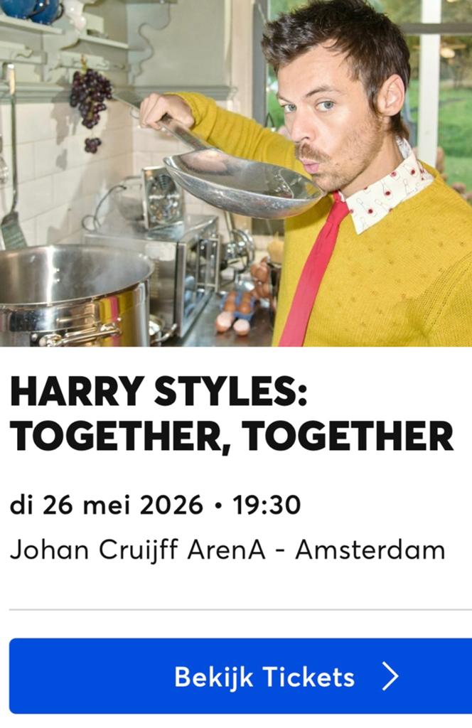Harry Styles 26 mei Arena 2 tickets, Tickets en Kaartjes, Twee personen, Mei