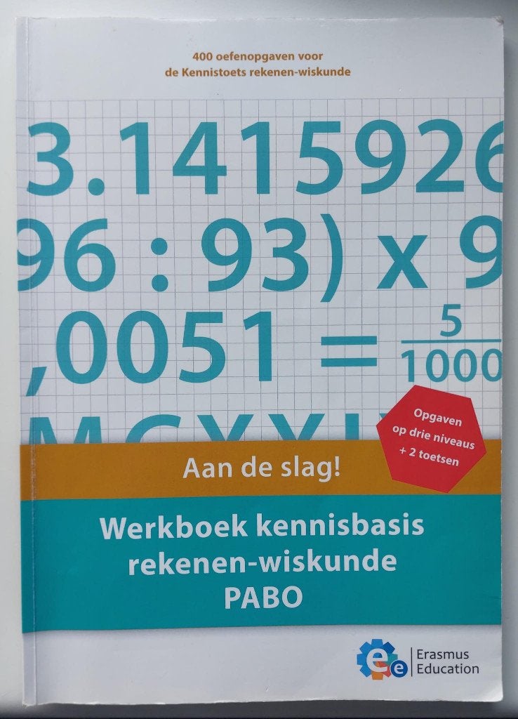 Werkboek kennisbasis rekenen-wiskunde PABO, Boeken, Erasmus Education, Zo goed als nieuw, Beta, HBO