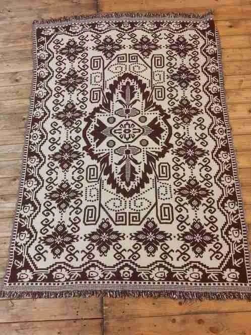Soepel wollen kleed bruin beige abstract 160/118 cm