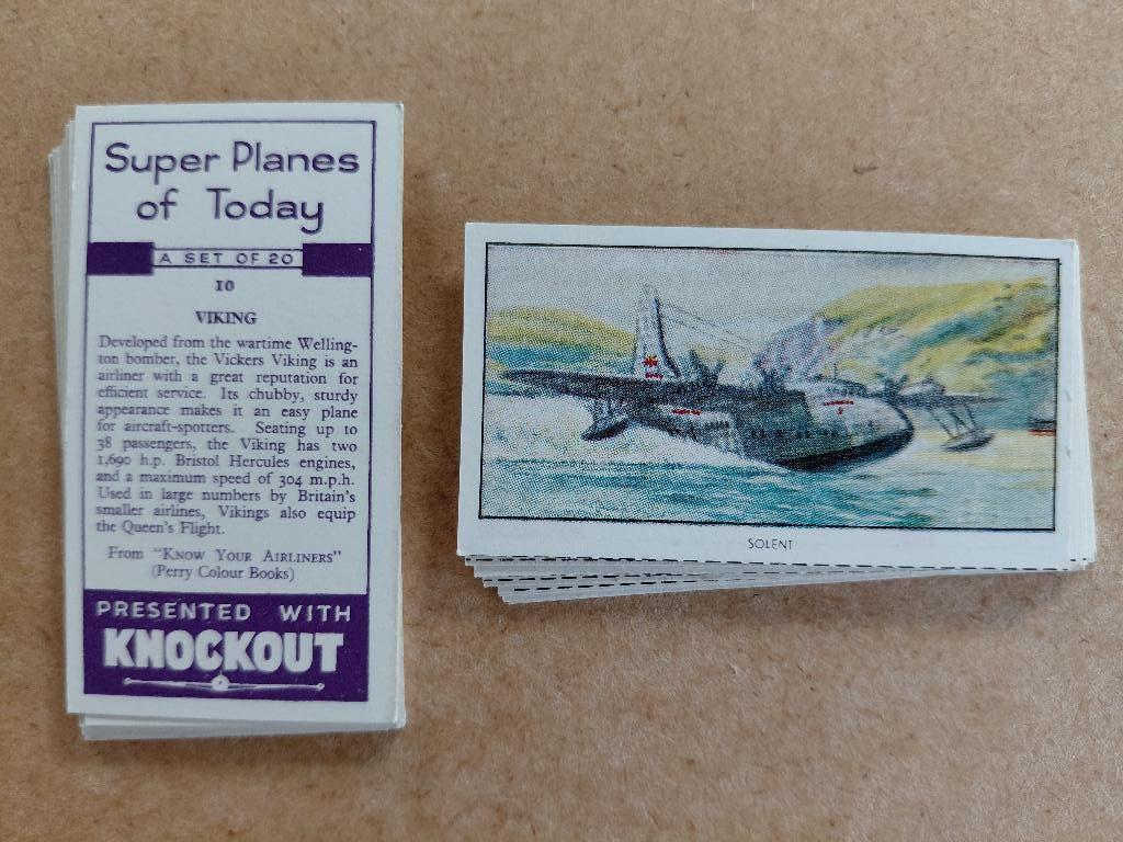 Super Planes of Today complete set 20 trade cards ca. 1960, Ophalen, Gebruikt, Overige typen