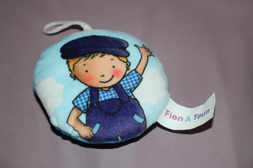 Fien en Teun , Teun knuffel sleutelhanger - 10cm, Overige merken, Overige karakters, Overige typen, Blauw