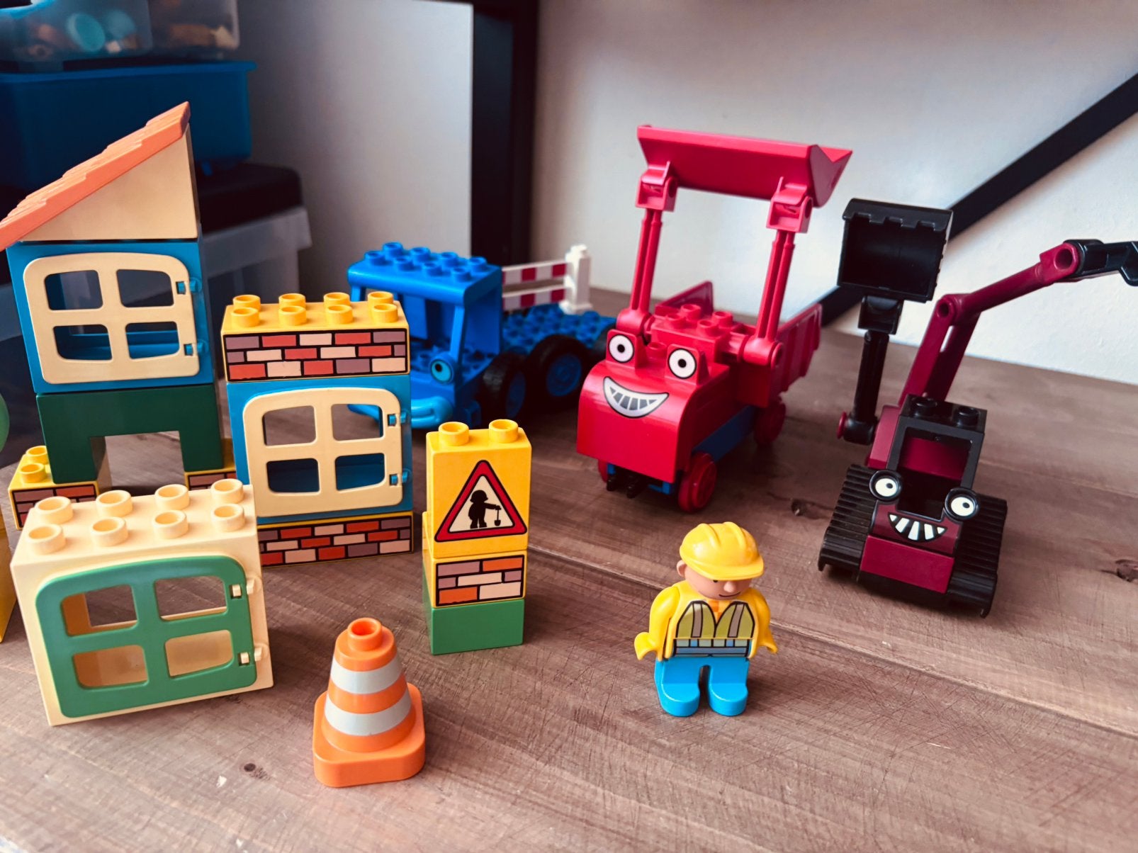 Duplo bouwplaats bob de bouwer set met vrachtwagen en figuur, Inclusief minifiguren, Gebruikt, Ophalen of Verzenden, Duplo