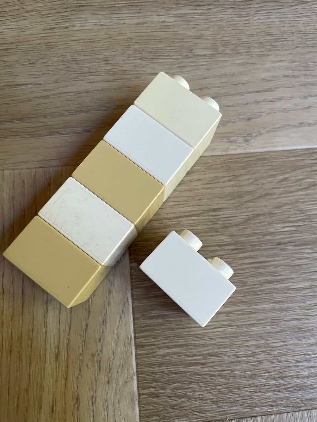 Lego Duplo blokjes wit/beige (4 noppen), Ophalen of Verzenden, Gebruikt, Losse stenen, Duplo
