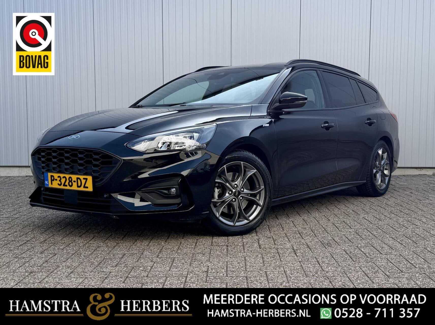 Ford Focus Wagon 1.0 EcoBoost Hybrid ST-line X zwart, Auto's, Euro 6, Zwart, Origineel Nederlands, 19 km/l