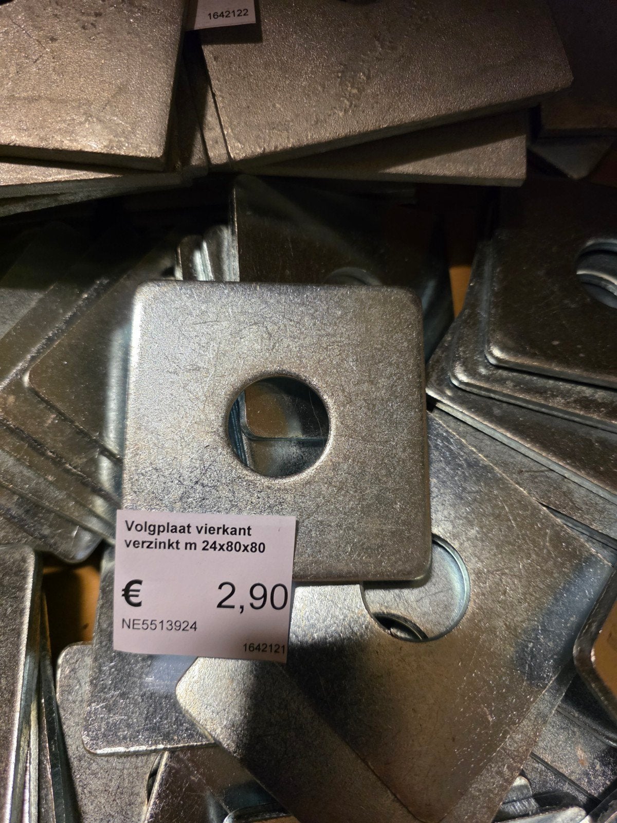 Volgplaat vierkant, verzinkt., Doe-het-zelf en Verbouw, Metalen, Ophalen, Nieuw, Overige metalen