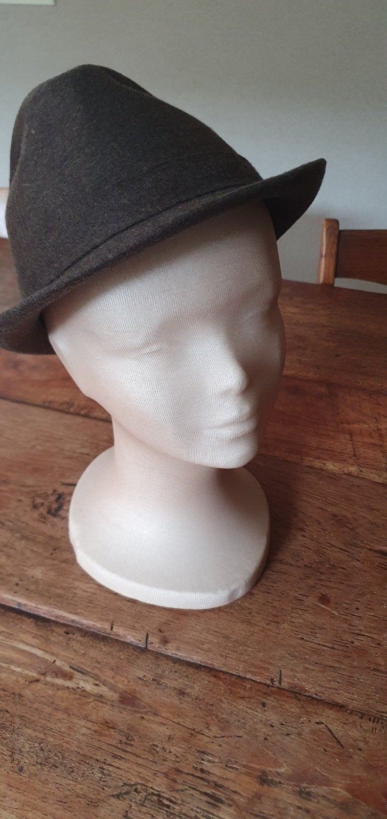 Vintage Benet fedora bruine trilby hoed, Hoed, Ophalen of Verzenden, Benet, 57 cm (M, 7⅛ inch) of minder