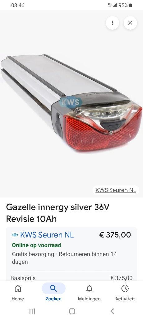 Accu gazelle silver, Zo goed als nieuw, 51 tot 55 cm, 50 km per accu of meer, Ophalen