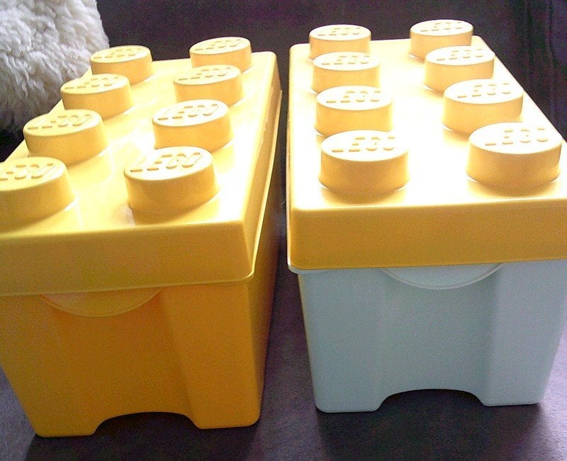 2 x lego boxen geel en mint?/geel, Ophalen of Verzenden, Gebruikt, Overige typen, Lego