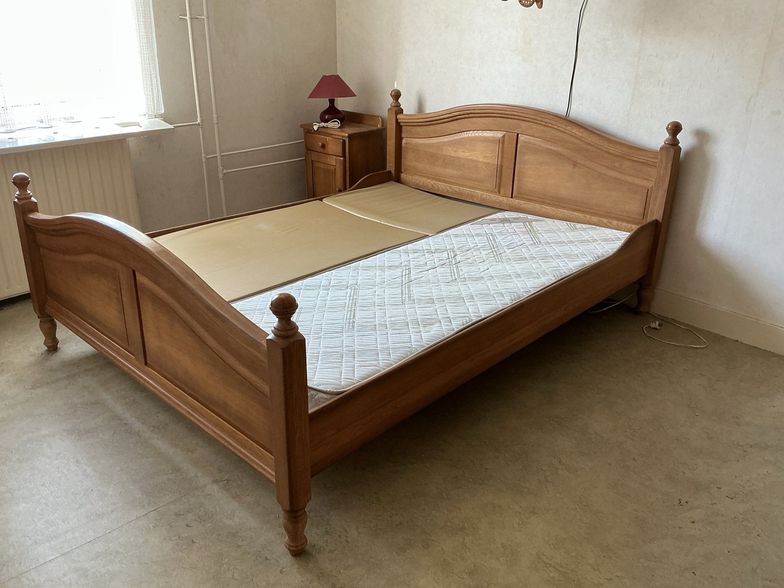 Complete slaapkamer 2pers bed nachtkastjes en kledingkast, Huis en Inrichting, Gebruikt, Bruin, Tweepersoons, 200 cm