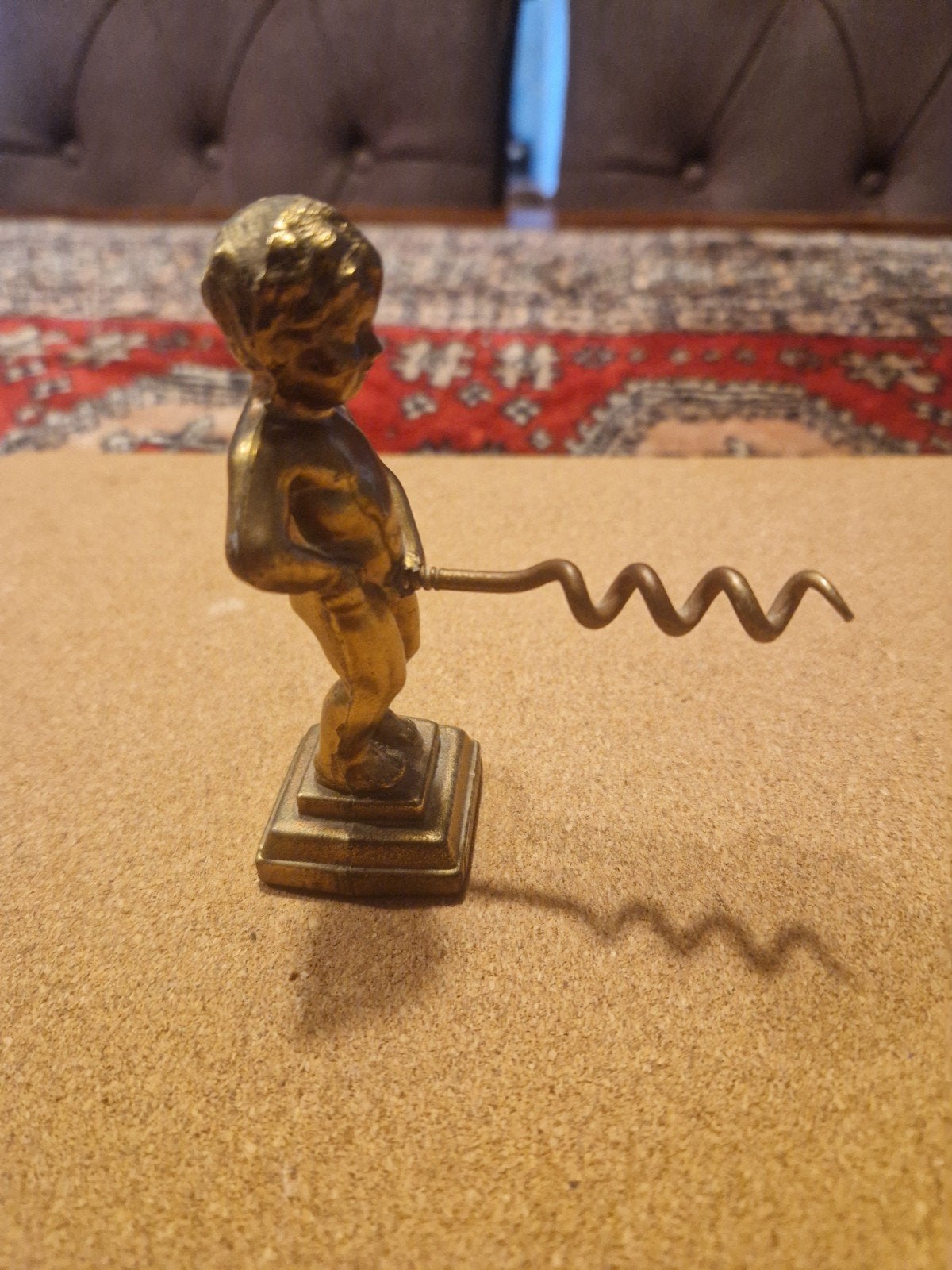 Vintage messing kurkentrekker manneken pis Brussel, Antiek en Kunst, Ophalen of Verzenden, Koper of Brons