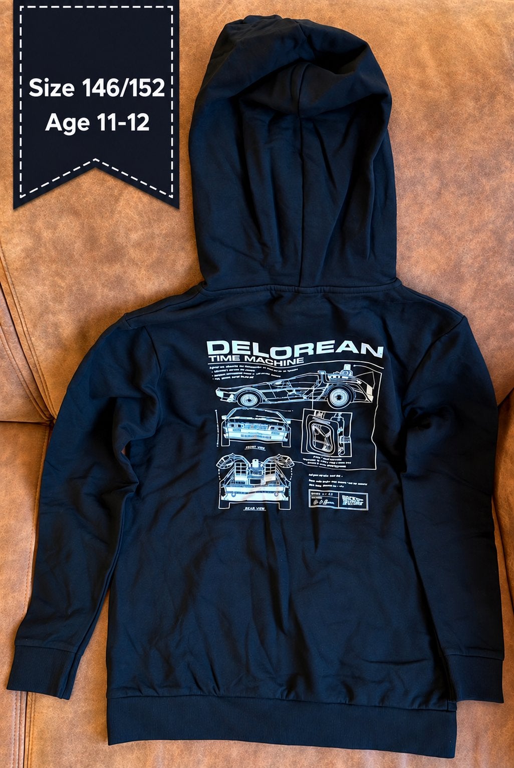 Back to the Future DeLorean hoodie vest 146/152 nieuw, Ophalen of Verzenden, Nieuw, Jongen of Meisje, Trui of Vest