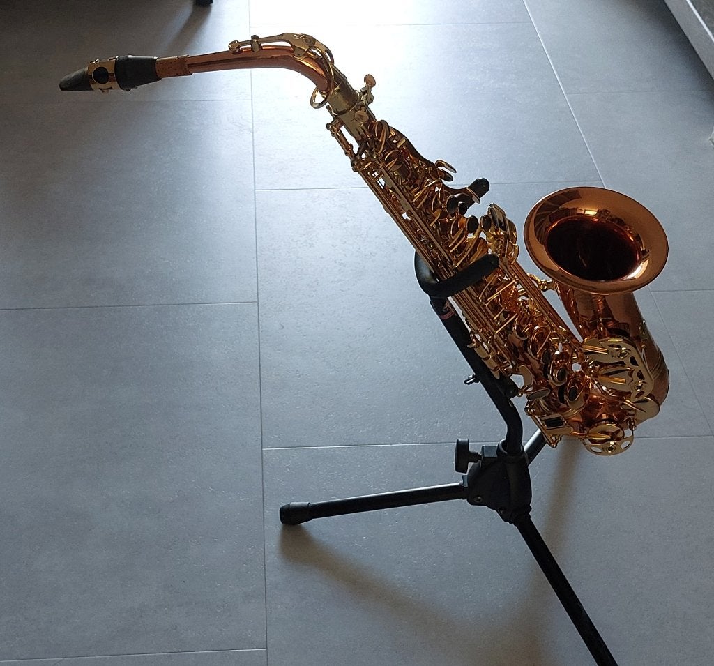 Taipei System 54 Handmade Saxofoon met Koffer en Boeken, Ophalen, Zo goed als nieuw, Alt, Met koffer