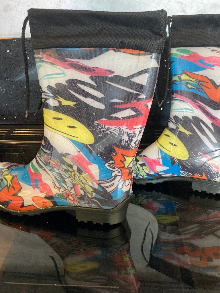 grappige regenlaarzen, Kleding | Dames, Schoenen, Ophalen, Overige kleuren, Nieuw, Regenlaarzen