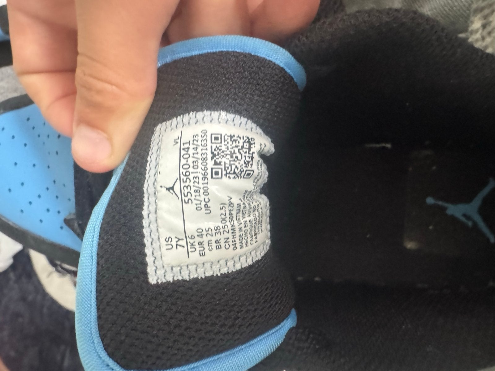 Jordan 1 Low UNC Black - Maat 38.5, Ophalen of Verzenden, Gedragen, Zwart, Sneakers of Gympen