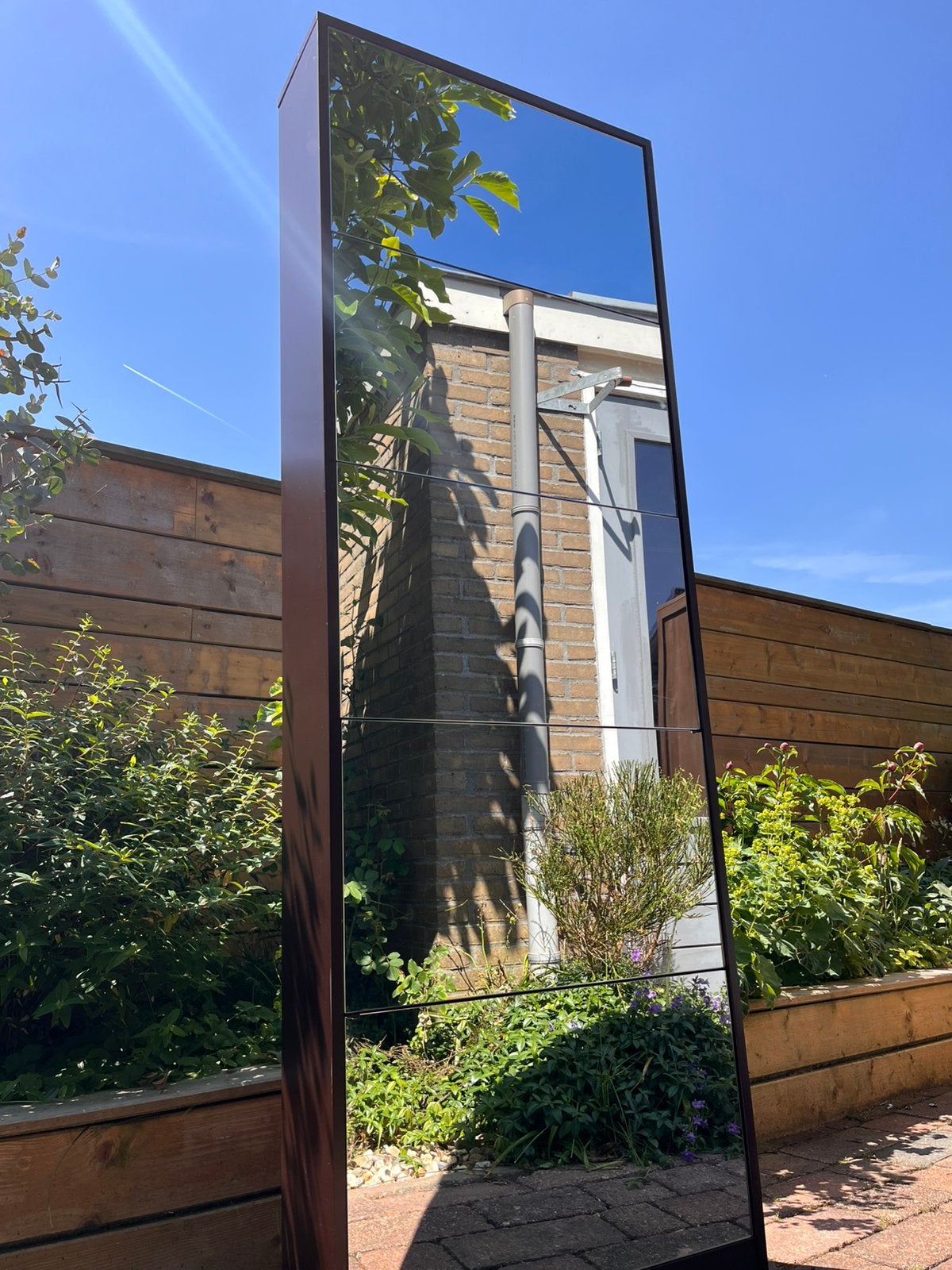 Hoge schoenenkast met spiegeldeuren – 185 cm, Huis en Inrichting, Woonaccessoires | Spiegels, Ophalen, Gebruikt, 150 tot 200 cm