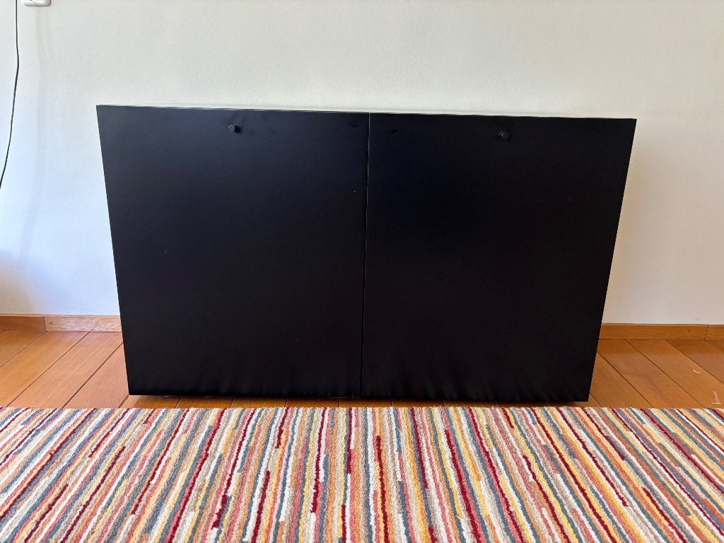Zwart kastje met deuren - 120x45x74 cm, Ophalen, Overige materialen, Gebruikt, 100 tot 150 cm