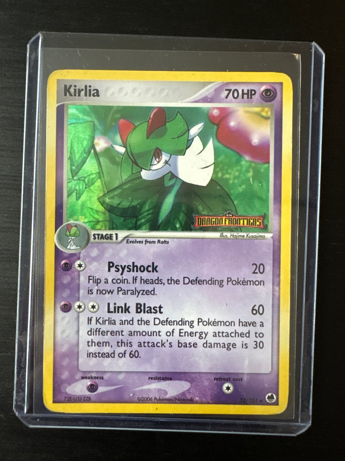Kirlia 32/101 Dragon Frontiers Pokémon kaart, Ophalen, Gebruikt, Losse kaart