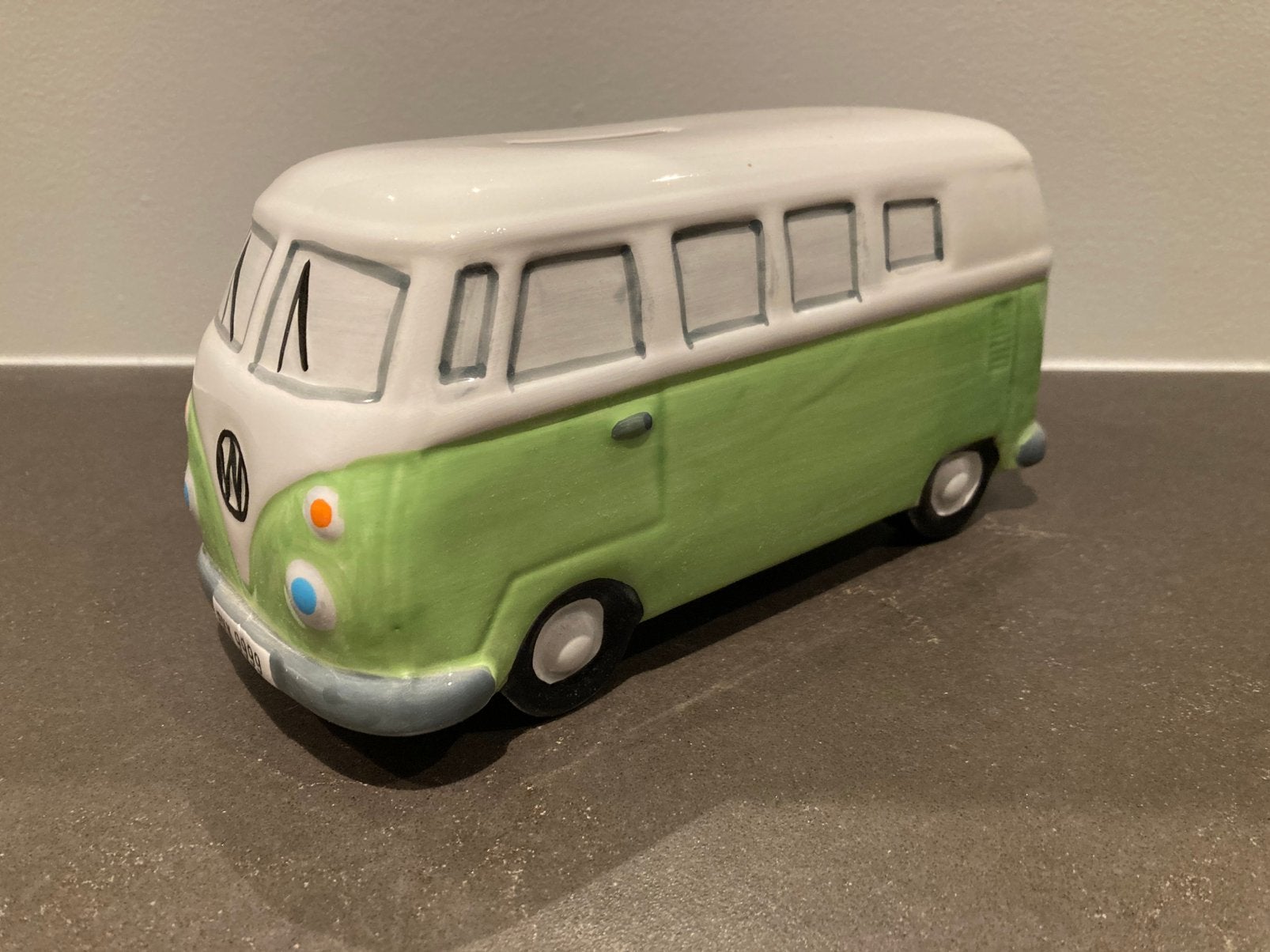 VW Bus spaarpot, ca 25cm., Ophalen of Verzenden, Zo goed als nieuw, Steen, Aardewerk of Keramiek, Vervoermiddel