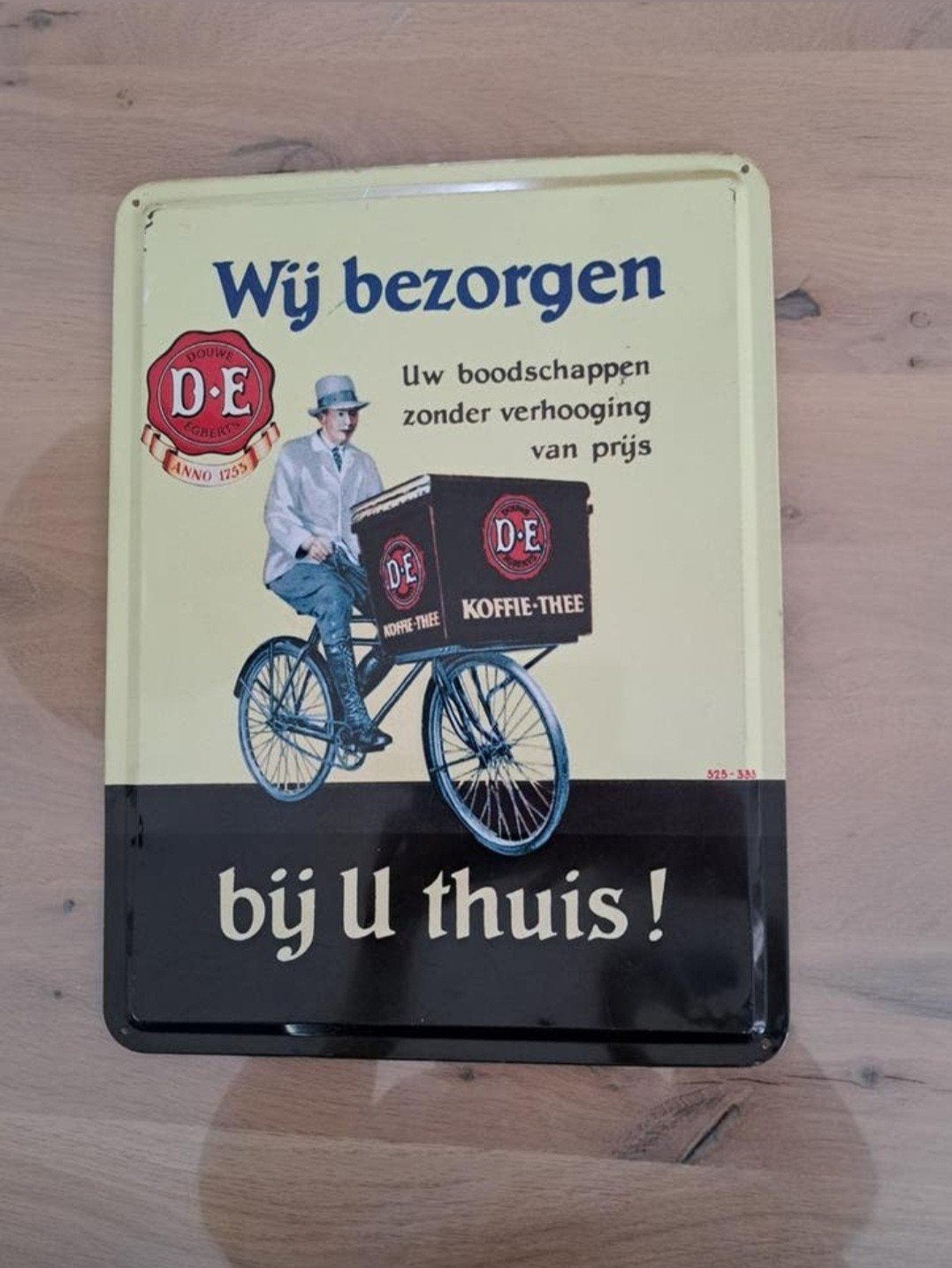 Vintage Douwe Egberts emaille reclamebord 40 bij 30 cm, Verzamelen, Merken en Reclamevoorwerpen, Ophalen of Verzenden, Gebruikt