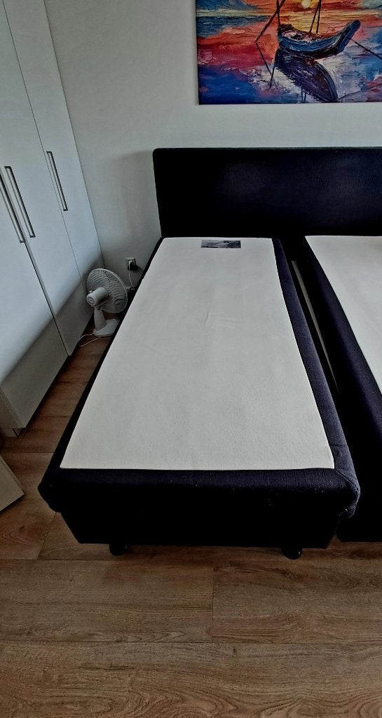 1 persoons boxspring bed 90x200, Ophalen, Gebruikt, 90 cm, Eenpersoons