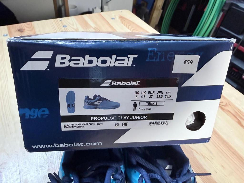 Tennnis schoenen merk Babolat maat 37, Blauw, Sportschoenen, Ophalen of Verzenden, Zo goed als nieuw