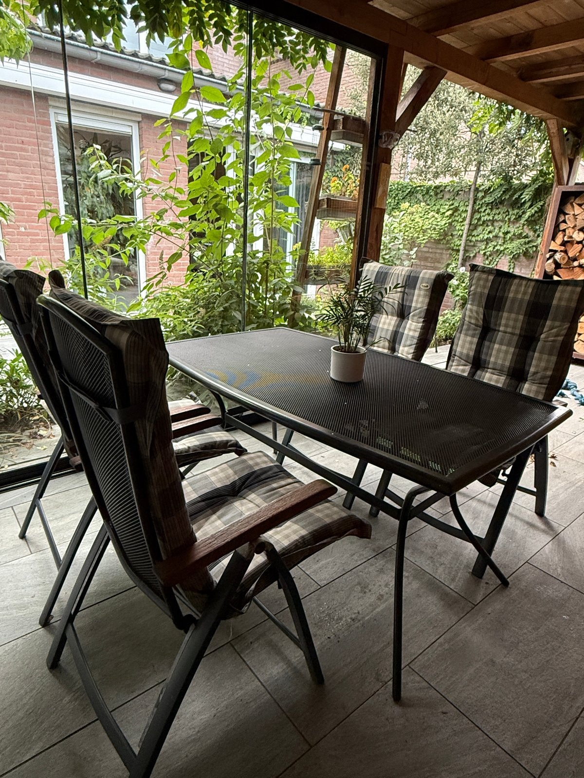 Hartman Ambiance  tuinset en nieuwe kussens, Ophalen, 4 zitplaatsen, Gebruikt, Eettafel
