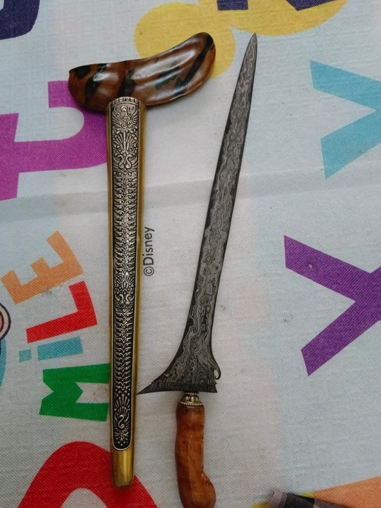 Antieke Keris Sujen Ampel Pedaringan Kebak Timohohout SVA06, Antiek en Kunst, Wapen, Verzenden, Overige materialen, Indonesië
