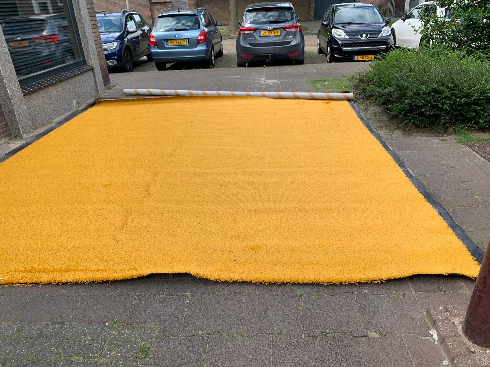 Geel kunstgras tuin camping zwembad voetbal balkon, Tuin en Terras, Gras en Kunstgras, Ophalen, Nieuw, 10 tot 20 m², Kunstgras